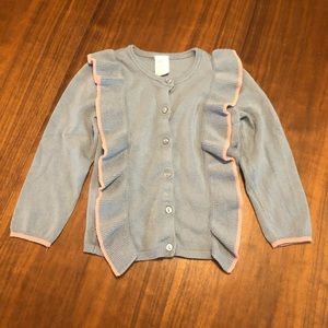 🍋 H&M ruffle button down cardigan toddler girl